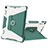 Silicone Matte Finish and Plastic Back Cover Case with Stand L04 for Apple New iPad 9.7 (2017) Green