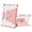 Silicone Matte Finish and Plastic Back Cover Case with Stand L05 for Apple iPad 10.2 (2019) Pink