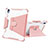 Silicone Matte Finish and Plastic Back Cover Case with Stand L05 for Apple iPad 10.9 (2022) Pink