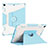 Silicone Matte Finish and Plastic Back Cover Case with Stand L05 for Apple New iPad 9.7 (2017) Blue