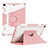 Silicone Matte Finish and Plastic Back Cover Case with Stand L05 for Apple New iPad 9.7 (2017) Pink