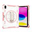 Silicone Matte Finish and Plastic Back Cover Case with Stand L06 for Apple iPad 10.9 (2022) Rose Gold