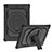 Silicone Matte Finish and Plastic Back Cover Case with Stand L08 for Apple iPad 10.2 (2021) Black