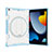 Silicone Matte Finish and Plastic Back Cover Case with Stand L09 for Apple iPad 10.2 (2020) Blue