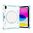 Silicone Matte Finish and Plastic Back Cover Case with Stand L09 for Apple iPad 10.9 (2022) Blue