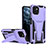 Silicone Matte Finish and Plastic Back Cover Case with Stand MQ1 for Samsung Galaxy A03 Purple