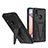 Silicone Matte Finish and Plastic Back Cover Case with Stand MQ1 for Samsung Galaxy A10s Black