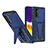 Silicone Matte Finish and Plastic Back Cover Case with Stand MQ1 for Samsung Galaxy M14 5G Blue