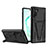 Silicone Matte Finish and Plastic Back Cover Case with Stand MQ1 for Samsung Galaxy Note 10 5G Black