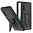 Silicone Matte Finish and Plastic Back Cover Case with Stand MQ1 for Samsung Galaxy S20 Lite 5G Black