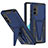 Silicone Matte Finish and Plastic Back Cover Case with Stand MQ1 for Samsung Galaxy S20 Lite 5G Blue