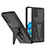 Silicone Matte Finish and Plastic Back Cover Case with Stand MQ1 for Samsung Galaxy S20 Plus Black