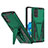 Silicone Matte Finish and Plastic Back Cover Case with Stand MQ1 for Samsung Galaxy S20 Plus Green