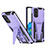 Silicone Matte Finish and Plastic Back Cover Case with Stand MQ1 for Samsung Galaxy S20 Plus Purple