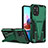 Silicone Matte Finish and Plastic Back Cover Case with Stand MQ1 for Xiaomi Redmi Note 10 4G Green