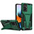 Silicone Matte Finish and Plastic Back Cover Case with Stand MQ1 for Xiaomi Redmi Note 10 Pro Max Green