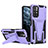 Silicone Matte Finish and Plastic Back Cover Case with Stand MQ1 for Xiaomi Redmi Note 11 5G Purple