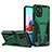 Silicone Matte Finish and Plastic Back Cover Case with Stand MQ1 for Xiaomi Redmi Note 11 SE India 4G Green