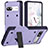 Silicone Matte Finish and Plastic Back Cover Case with Stand MQ2 for Google Pixel 7 5G Purple