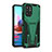 Silicone Matte Finish and Plastic Back Cover Case with Stand MQ2 for Xiaomi Poco M5S Green