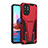 Silicone Matte Finish and Plastic Back Cover Case with Stand MQ2 for Xiaomi Redmi Note 10 4G Red