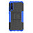 Silicone Matte Finish and Plastic Back Cover Case with Stand P02 for Huawei P20 Pro Blue