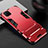 Silicone Matte Finish and Plastic Back Cover Case with Stand R01 for Huawei Nova 6 SE Red