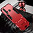 Silicone Matte Finish and Plastic Back Cover Case with Stand R01 for Huawei P20 Lite (2019) Red