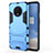 Silicone Matte Finish and Plastic Back Cover Case with Stand R01 for OnePlus 7T