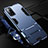 Silicone Matte Finish and Plastic Back Cover Case with Stand R01 for Oppo A72