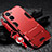 Silicone Matte Finish and Plastic Back Cover Case with Stand R01 for Realme Q5x 5G Red