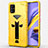 Silicone Matte Finish and Plastic Back Cover Case with Stand R01 for Samsung Galaxy A51 5G Yellow