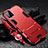 Silicone Matte Finish and Plastic Back Cover Case with Stand R01 for Vivo V21 5G Red