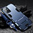 Silicone Matte Finish and Plastic Back Cover Case with Stand R01 for Vivo Y30 5G Blue