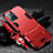 Silicone Matte Finish and Plastic Back Cover Case with Stand R01 for Vivo Y30 5G Red