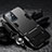 Silicone Matte Finish and Plastic Back Cover Case with Stand R01 for Vivo Y52t 5G Black