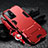Silicone Matte Finish and Plastic Back Cover Case with Stand R01 for Xiaomi Mi 11T 5G Red