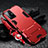 Silicone Matte Finish and Plastic Back Cover Case with Stand R01 for Xiaomi Mi 11T Pro 5G Red