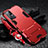 Silicone Matte Finish and Plastic Back Cover Case with Stand R01 for Xiaomi Mi 12T 5G Red