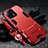 Silicone Matte Finish and Plastic Back Cover Case with Stand R01 for Xiaomi Mi 13 5G Red