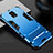 Silicone Matte Finish and Plastic Back Cover Case with Stand R01 for Xiaomi Poco M2 Pro Sky Blue