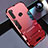 Silicone Matte Finish and Plastic Back Cover Case with Stand R01 for Xiaomi Redmi Note 8 (2021)