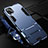 Silicone Matte Finish and Plastic Back Cover Case with Stand R02 for Huawei Nova 6 SE