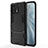 Silicone Matte Finish and Plastic Back Cover Case with Stand R02 for Xiaomi Mi 11 Lite 5G NE Black