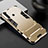 Silicone Matte Finish and Plastic Back Cover Case with Stand R02 for Xiaomi Redmi Note 8T Gold