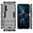 Silicone Matte Finish and Plastic Back Cover Case with Stand R03 for Huawei Honor 20