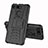 Silicone Matte Finish and Plastic Back Cover Case with Stand R03 for Huawei Honor V20 Black