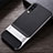 Silicone Matte Finish and Plastic Back Cover Case with Stand R03 for Samsung Galaxy A70 Silver