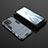 Silicone Matte Finish and Plastic Back Cover Case with Stand R03 for Xiaomi Mi 11 Lite 5G NE Blue