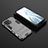 Silicone Matte Finish and Plastic Back Cover Case with Stand R03 for Xiaomi Mi 11 Lite 5G NE Gray